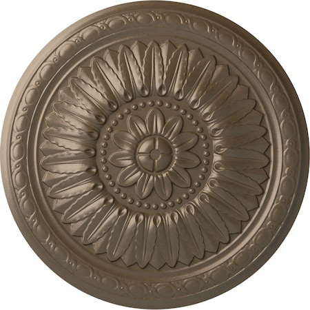 Ekena Millwork Temple Ceiling Medallion (Fits Canopies up to 9 1/4"), Hand-Painted Warm Silver, 24"OD x 1 5/8"P CM24TEWSS